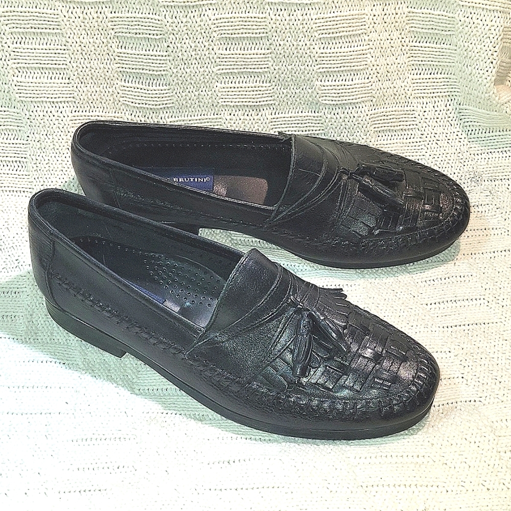 Giorgio Brutini Men's Bartell Black Moc Toe Shoes Sz. 9 Wide